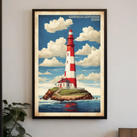 Egersheld Lighthouse Vintage Coastal Travel Poster PosterGoat