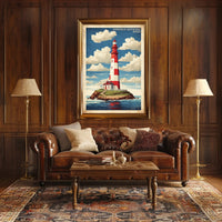 Egersheld Lighthouse Vintage Coastal Travel Poster PosterGoat