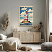 Egersheld Lighthouse Vintage Coastal Travel Poster PosterGoat