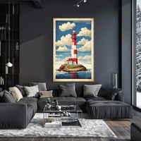 Egersheld Lighthouse Vintage Coastal Travel Poster PosterGoat
