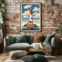 Egersheld Lighthouse Vintage Coastal Travel Poster PosterGoat