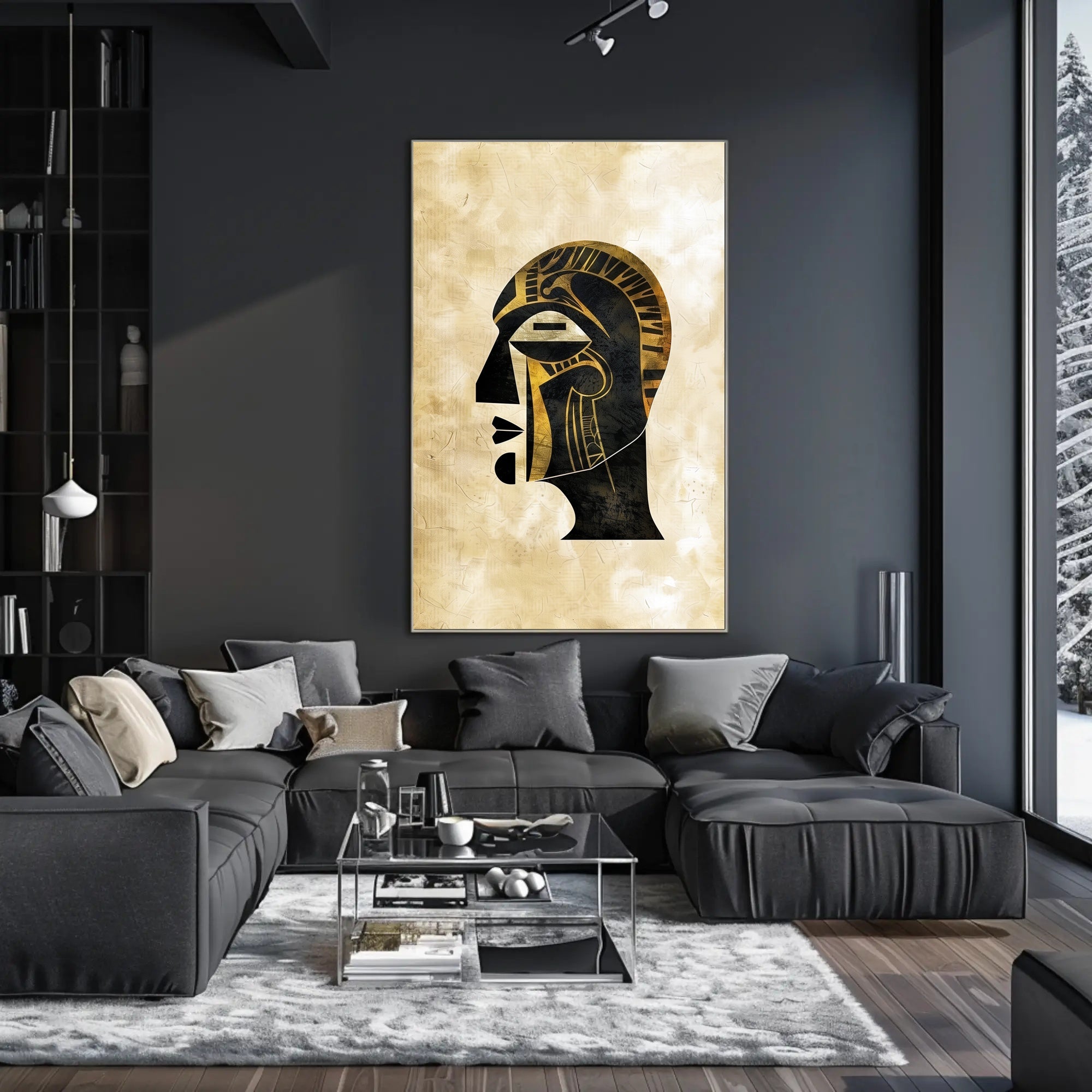 Egyptian Pharaoh Geometric Art Poster - Abstract or Artistic Poster PosterGoat