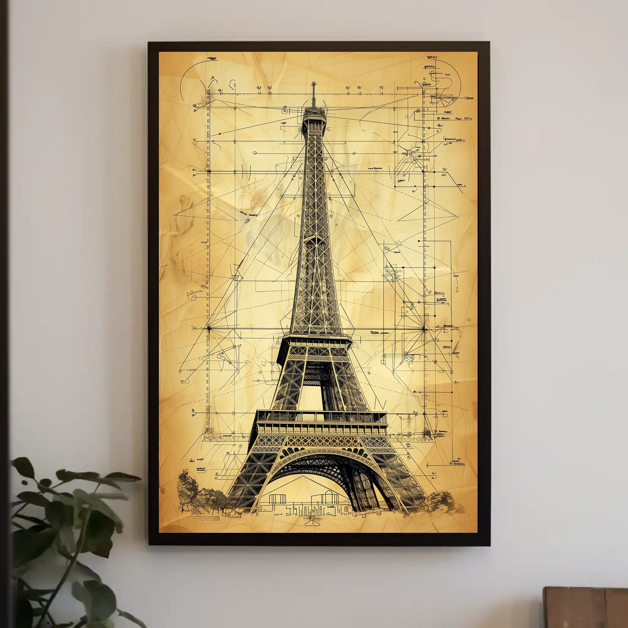 Eiffel Tower Architectural Blueprint Poster: Educational or Infographic Poster PosterGoat
