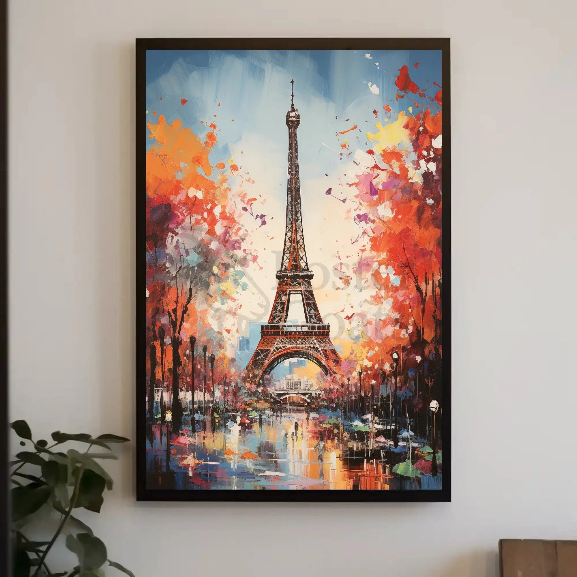 Eiffel Tower Autumn Impressionist Travel Poster PosterGoat