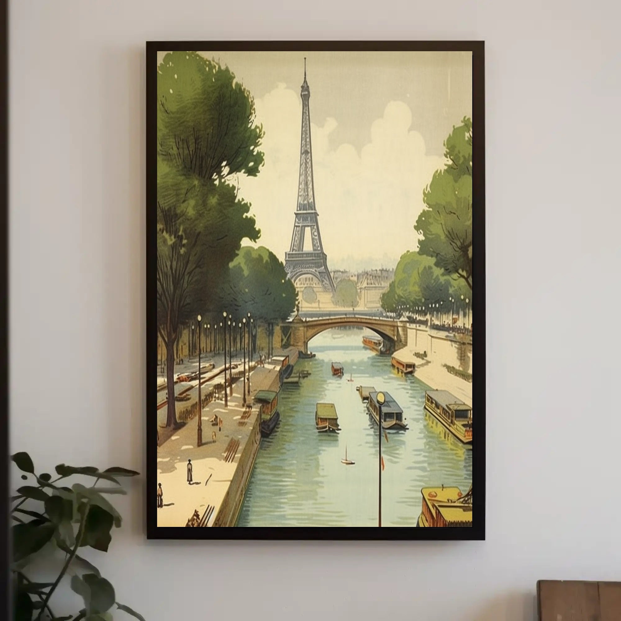 Eiffel Tower Scenic Vintage Paris Travel Poster PosterGoat