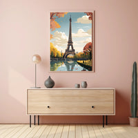 Eiffel Tower in Autumnal Scene Travel Poster PosterGoat