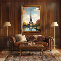 Eiffel Tower in Autumnal Scene Travel Poster PosterGoat