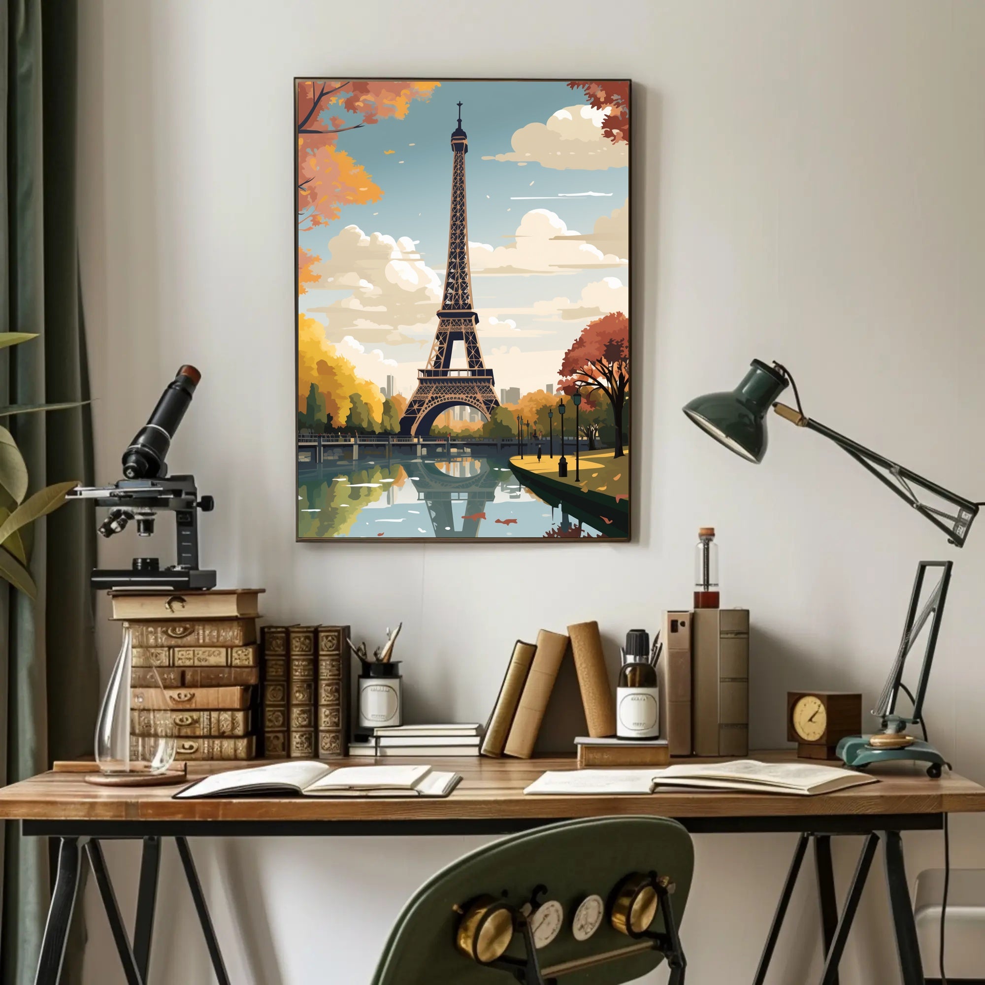 Eiffel Tower in Autumnal Scene Travel Poster PosterGoat