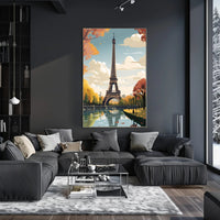 Eiffel Tower in Autumnal Scene Travel Poster PosterGoat