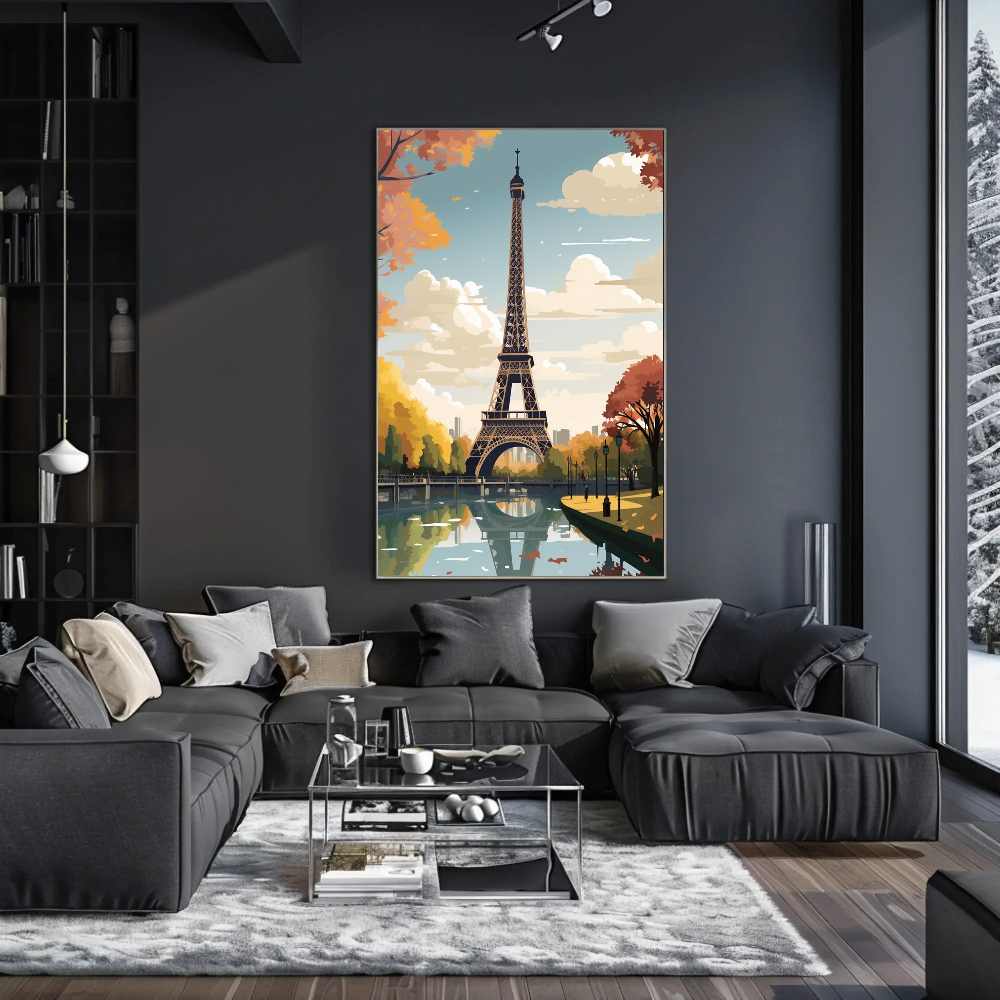 Eiffel Tower in Autumnal Scene Travel Poster PosterGoat