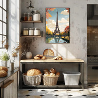 Eiffel Tower in Autumnal Scene Travel Poster PosterGoat