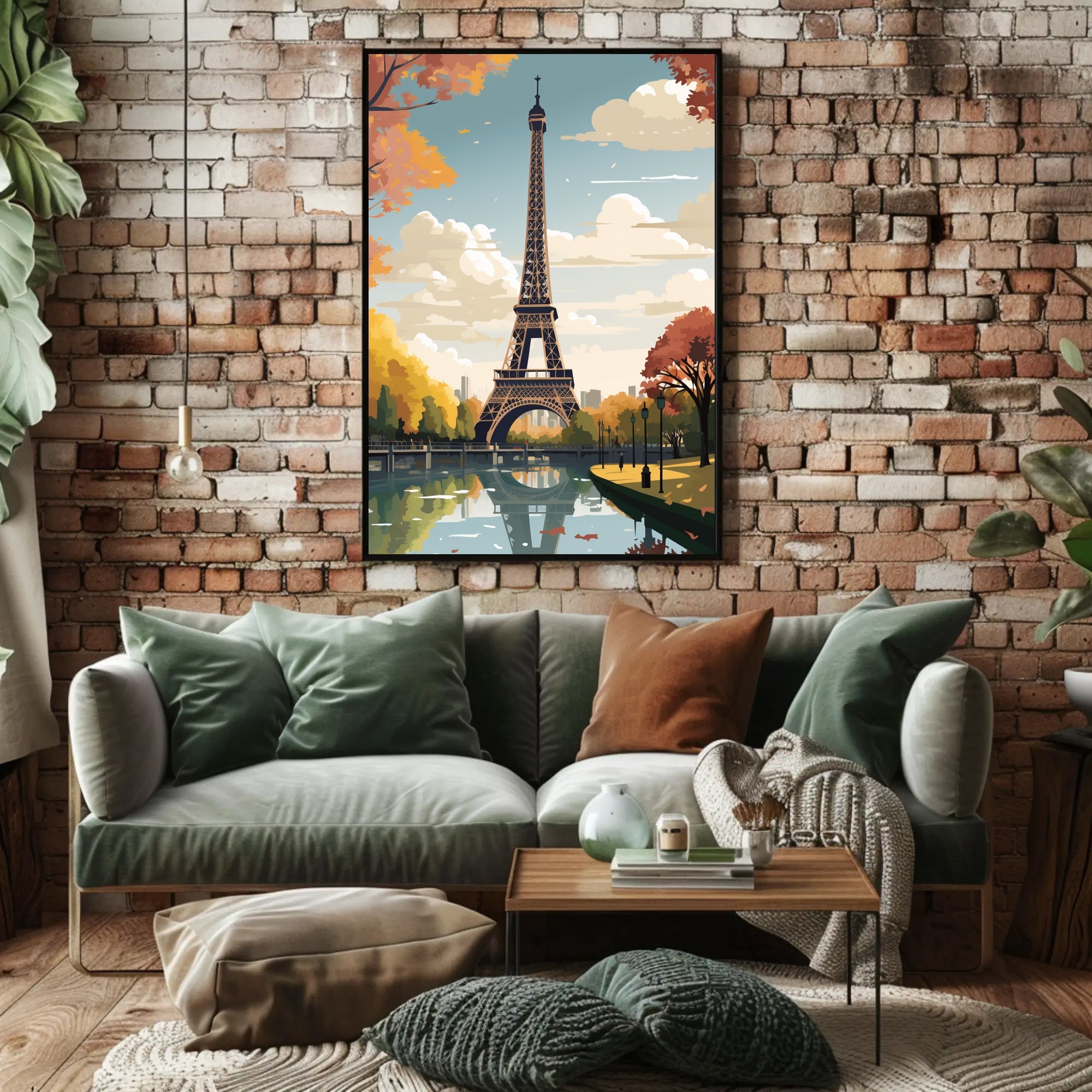 Eiffel Tower in Autumnal Scene Travel Poster PosterGoat