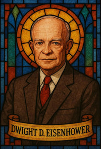 Eisenhower Legacy in Stained Glass Presidential Poster PosterGoat