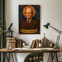 Eisenhower Legacy in Stained Glass Presidential Poster PosterGoat