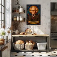 Eisenhower Legacy in Stained Glass Presidential Poster PosterGoat