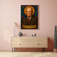 Eisenhower Legacy in Stained Glass Presidential Poster PosterGoat