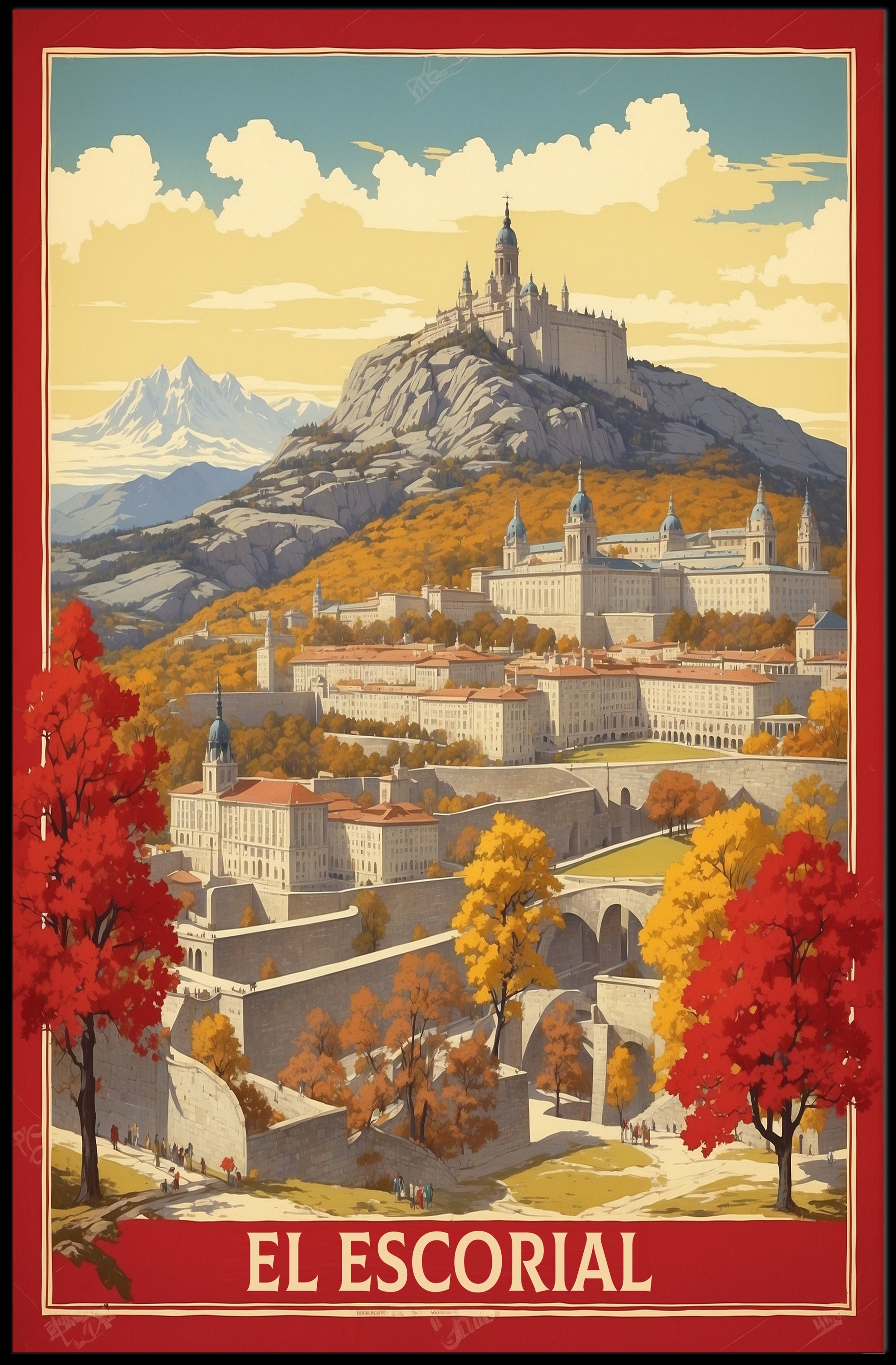 El Escorial Vintage Travel Poster PosterGoat