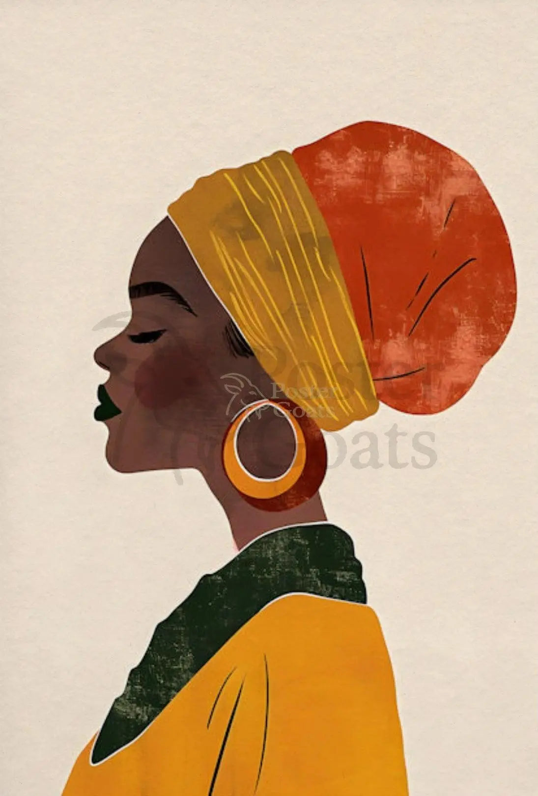 Elegant Line Drawing of Woman Cultural Heritage Poster PosterGoat