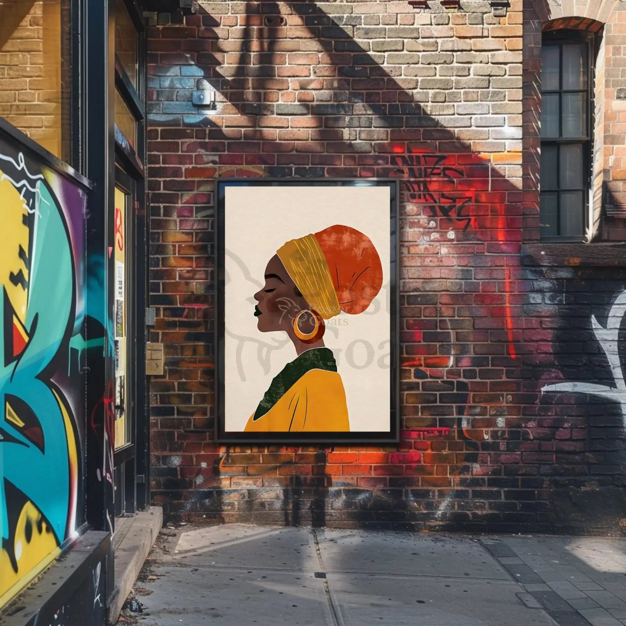 Elegant Line Drawing of Woman Cultural Heritage Poster PosterGoat