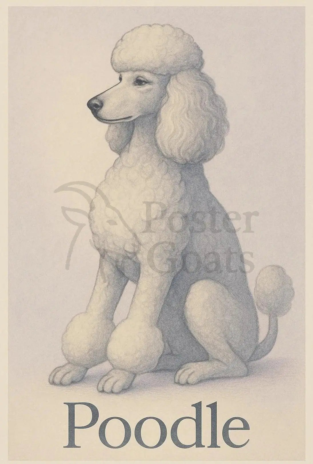 Elegant Poodle Illustration for Dog Breed Poster PosterGoat