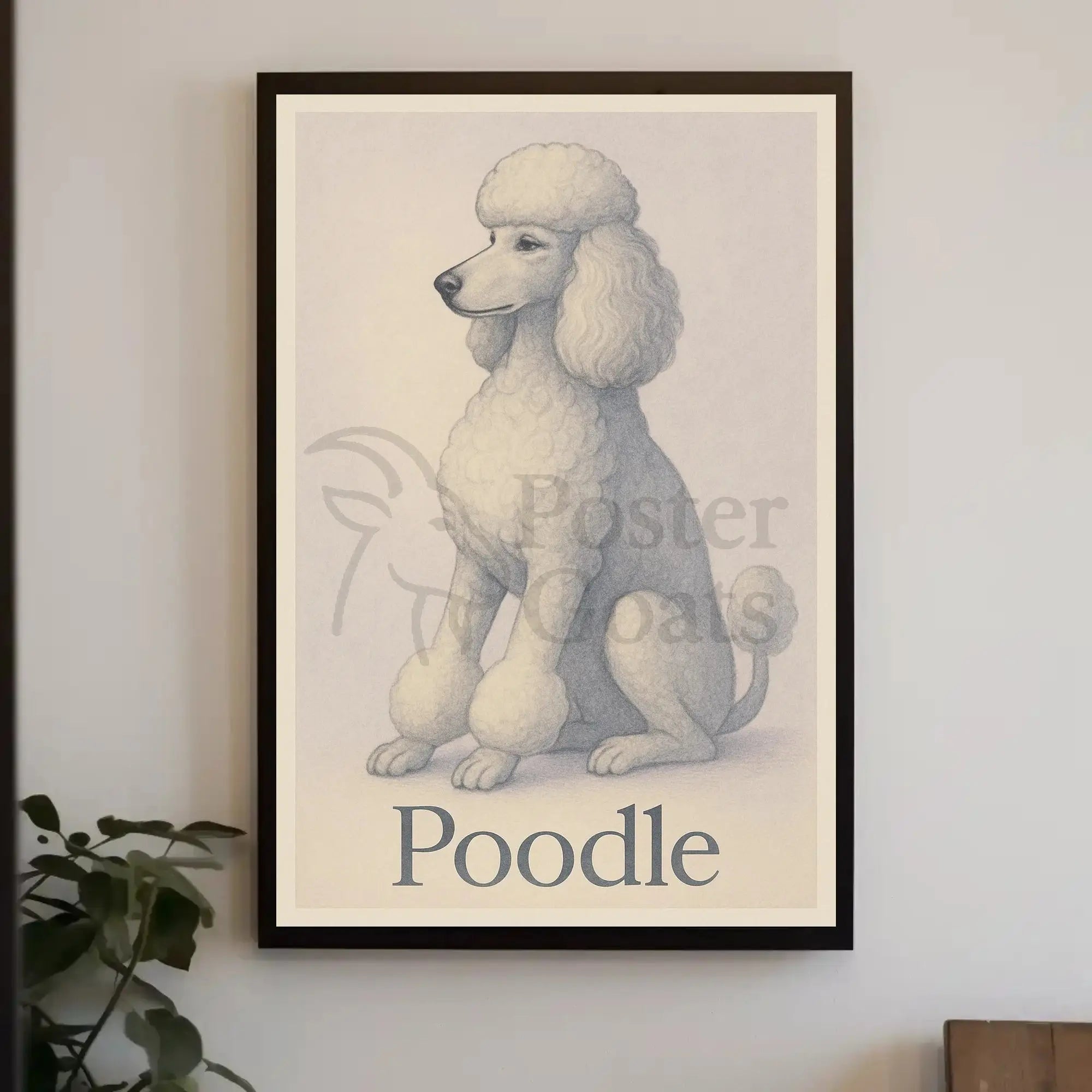Elegant Poodle Illustration for Dog Breed Poster PosterGoat
