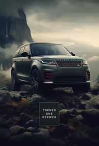 Elegant SUV in Majestic Mountains - Travel Poster PosterGoat