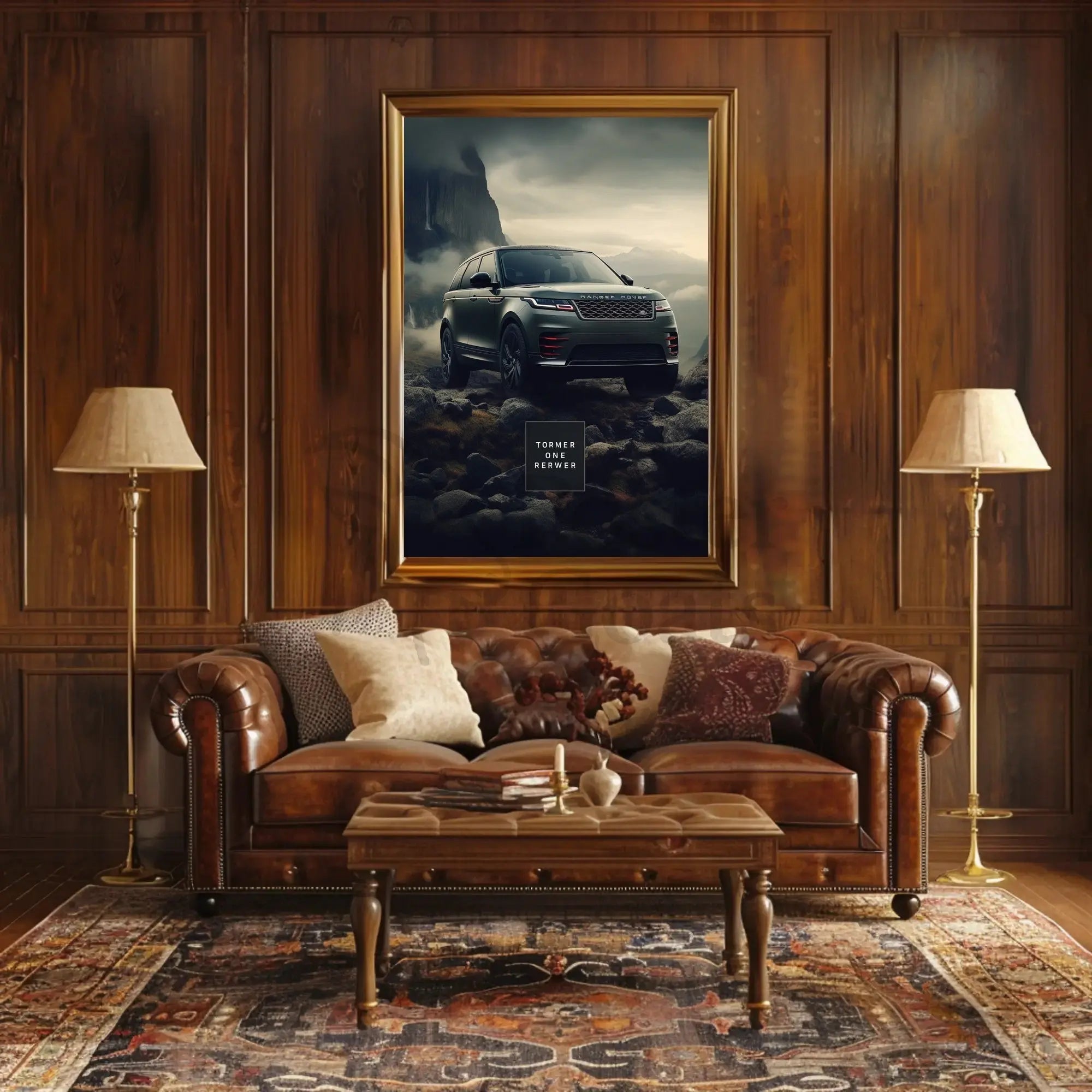 Elegant SUV in Majestic Mountains - Travel Poster PosterGoat