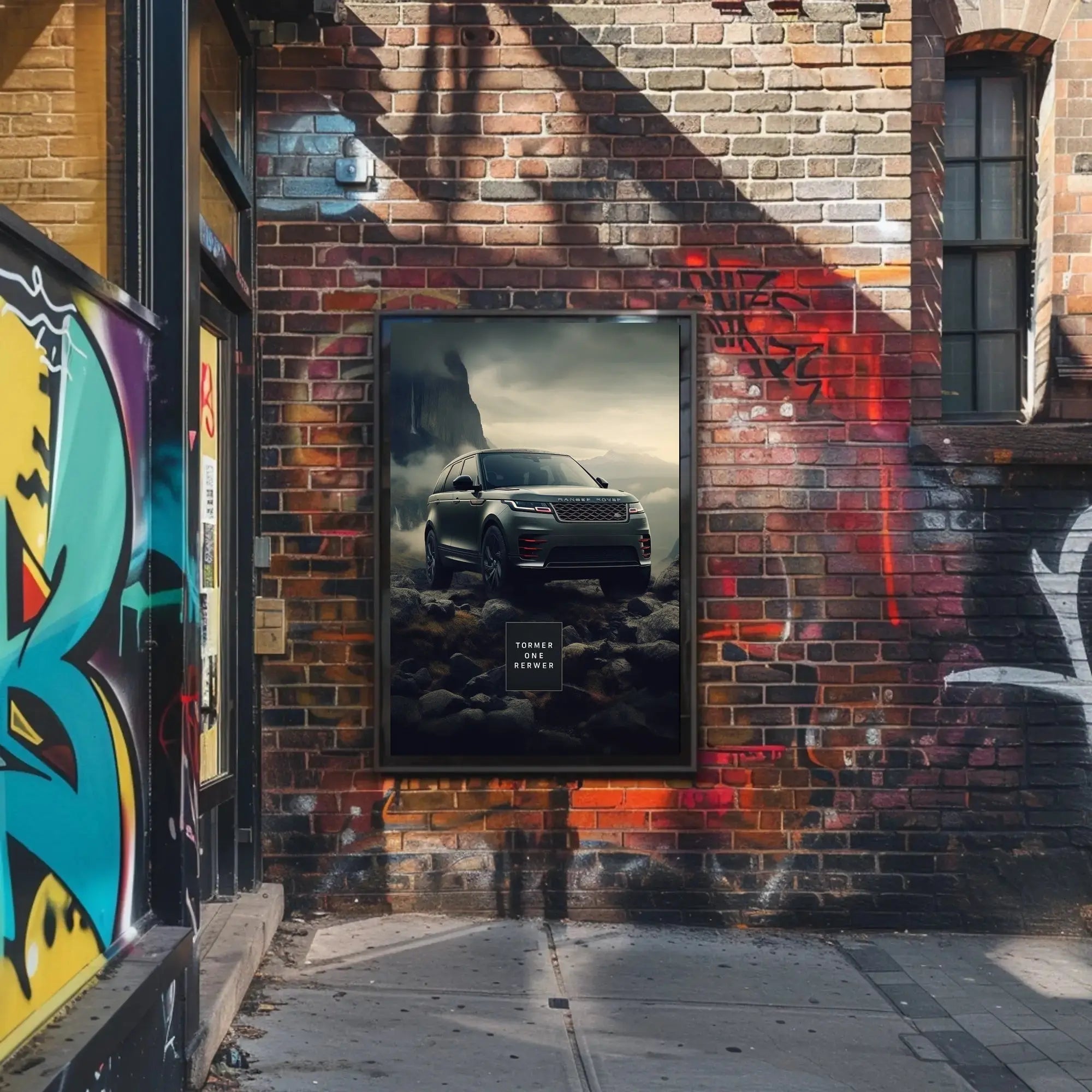 Elegant SUV in Majestic Mountains - Travel Poster PosterGoat