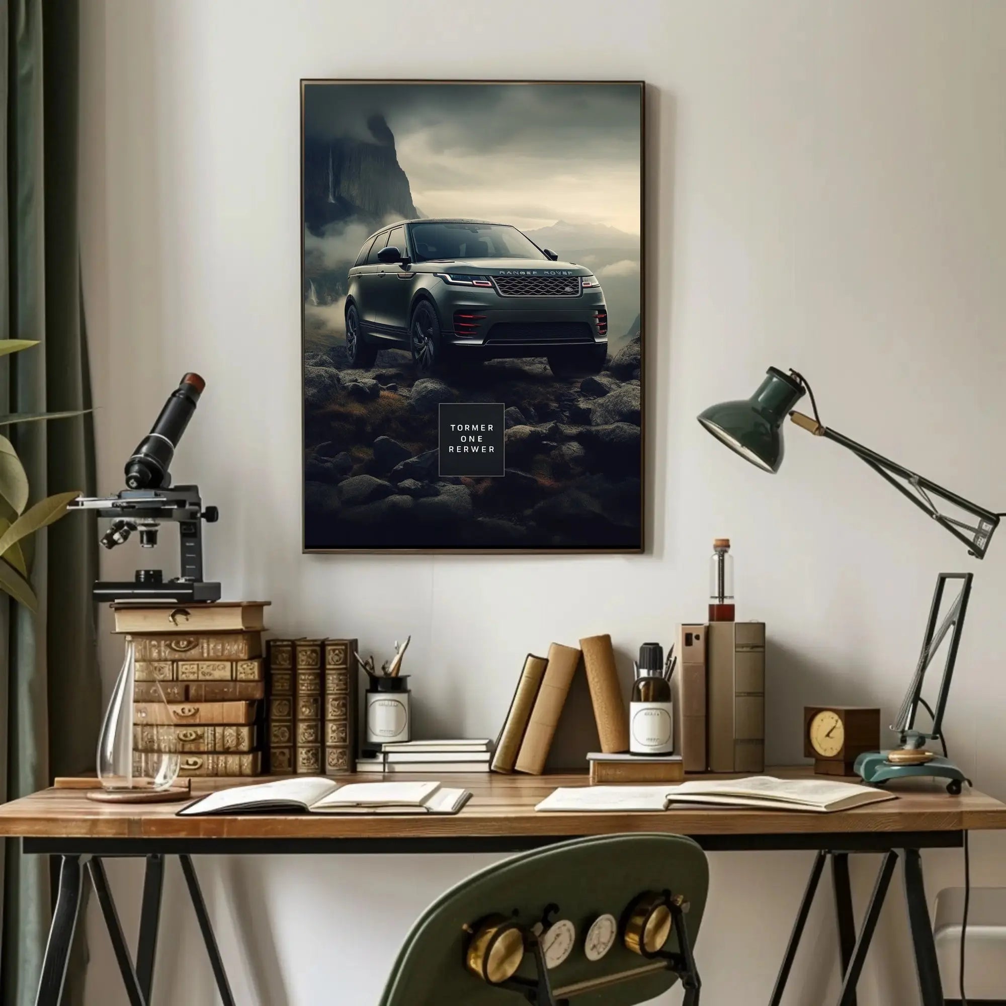 Elegant SUV in Majestic Mountains - Travel Poster PosterGoat
