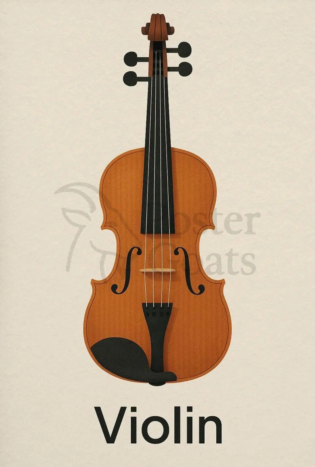 Elegant Violin Minimalist Art Poster PosterGoat