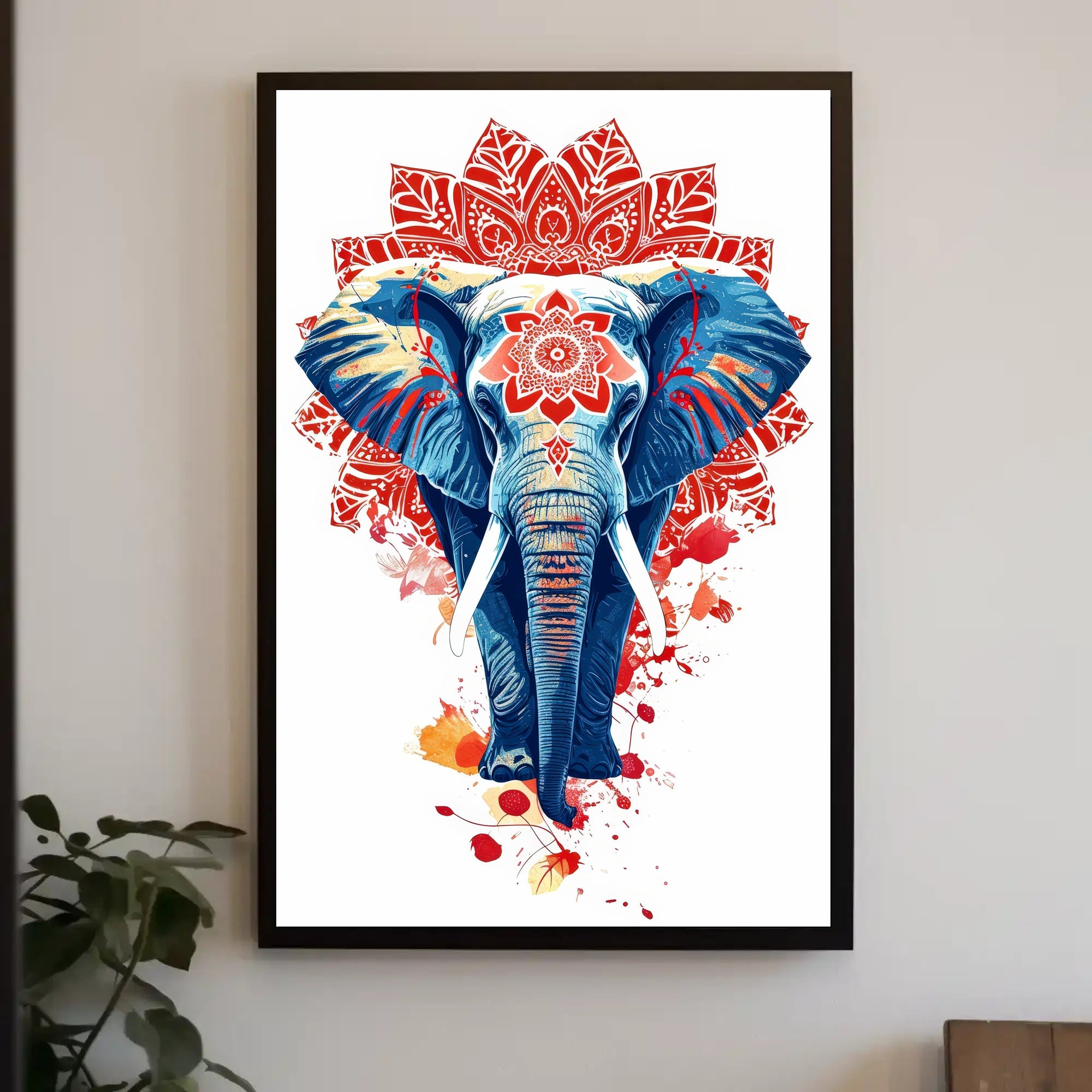 Elephant Mandala Art: Vibrant Abstract or Artistic Poster PosterGoat