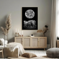Elephants and Earth in Monochrome Animal Poster PosterGoat
