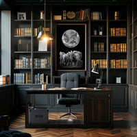 Elephants and Earth in Monochrome Animal Poster PosterGoat