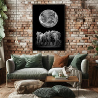 Elephants and Earth in Monochrome Animal Poster PosterGoat