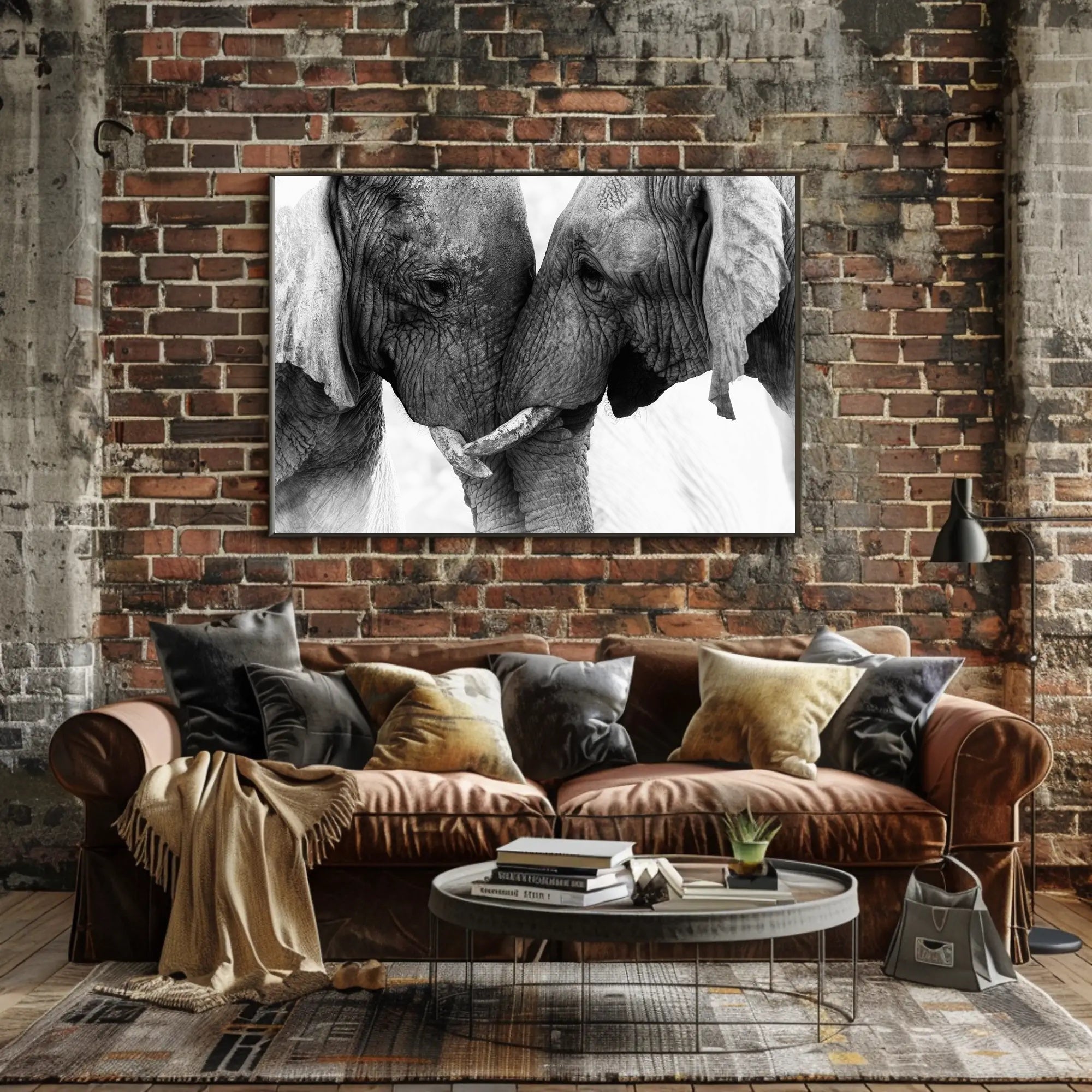 Elephants in Harmony: Majestic Wildlife Art Print for Animal Poster PosterGoat