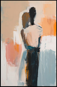 Embracing Figures in Fluid Motion Abstract or Artistic Poster PosterGoat