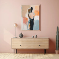 Embracing Figures in Fluid Motion Abstract or Artistic Poster PosterGoat