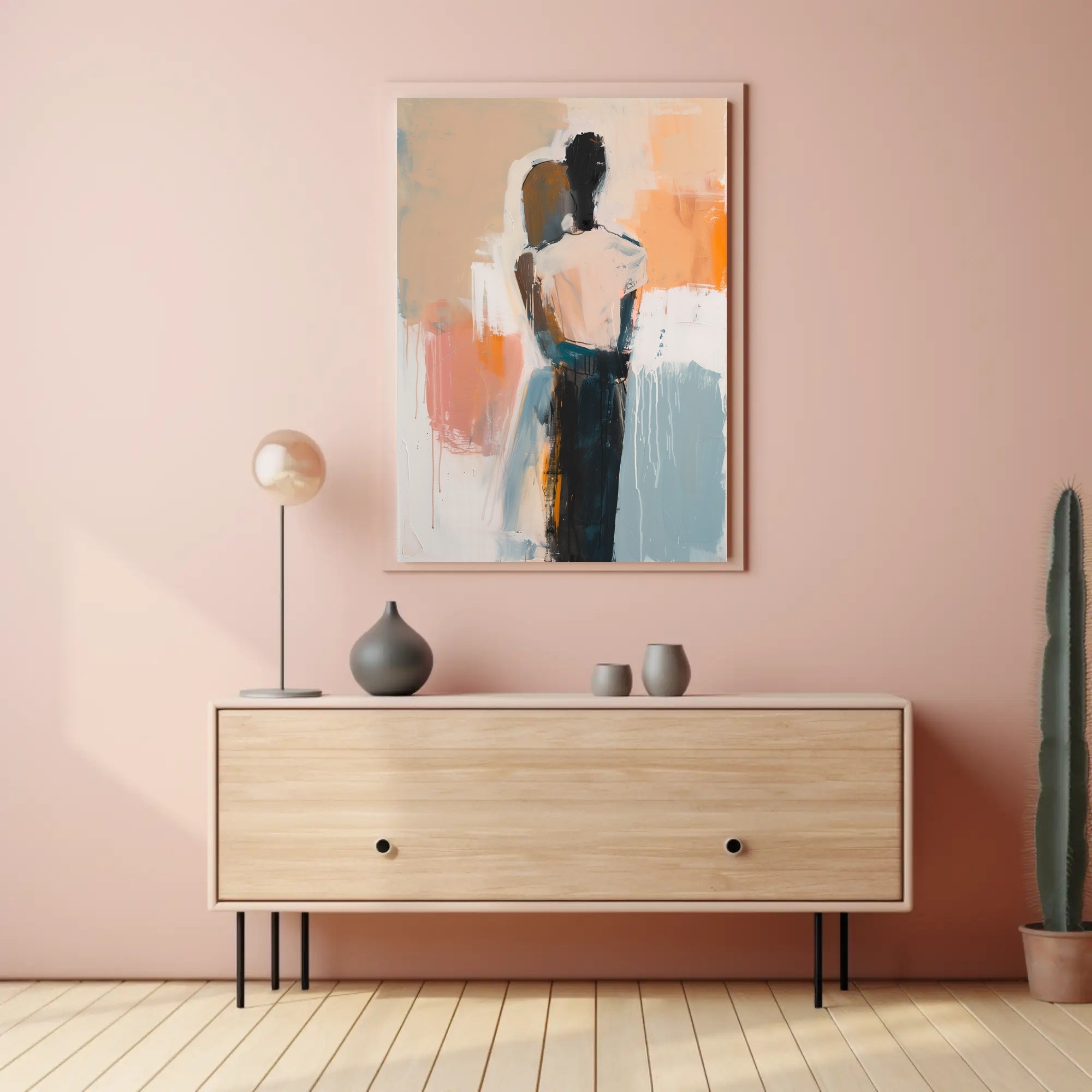 Embracing Figures in Fluid Motion Abstract or Artistic Poster PosterGoat