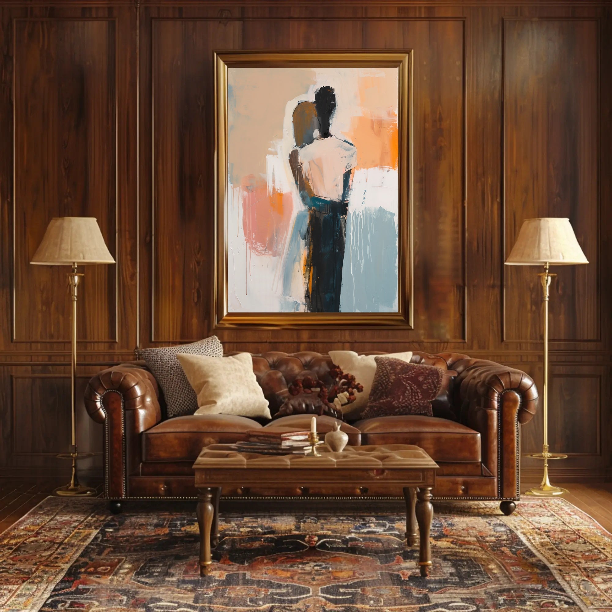 Embracing Figures in Fluid Motion Abstract or Artistic Poster PosterGoat