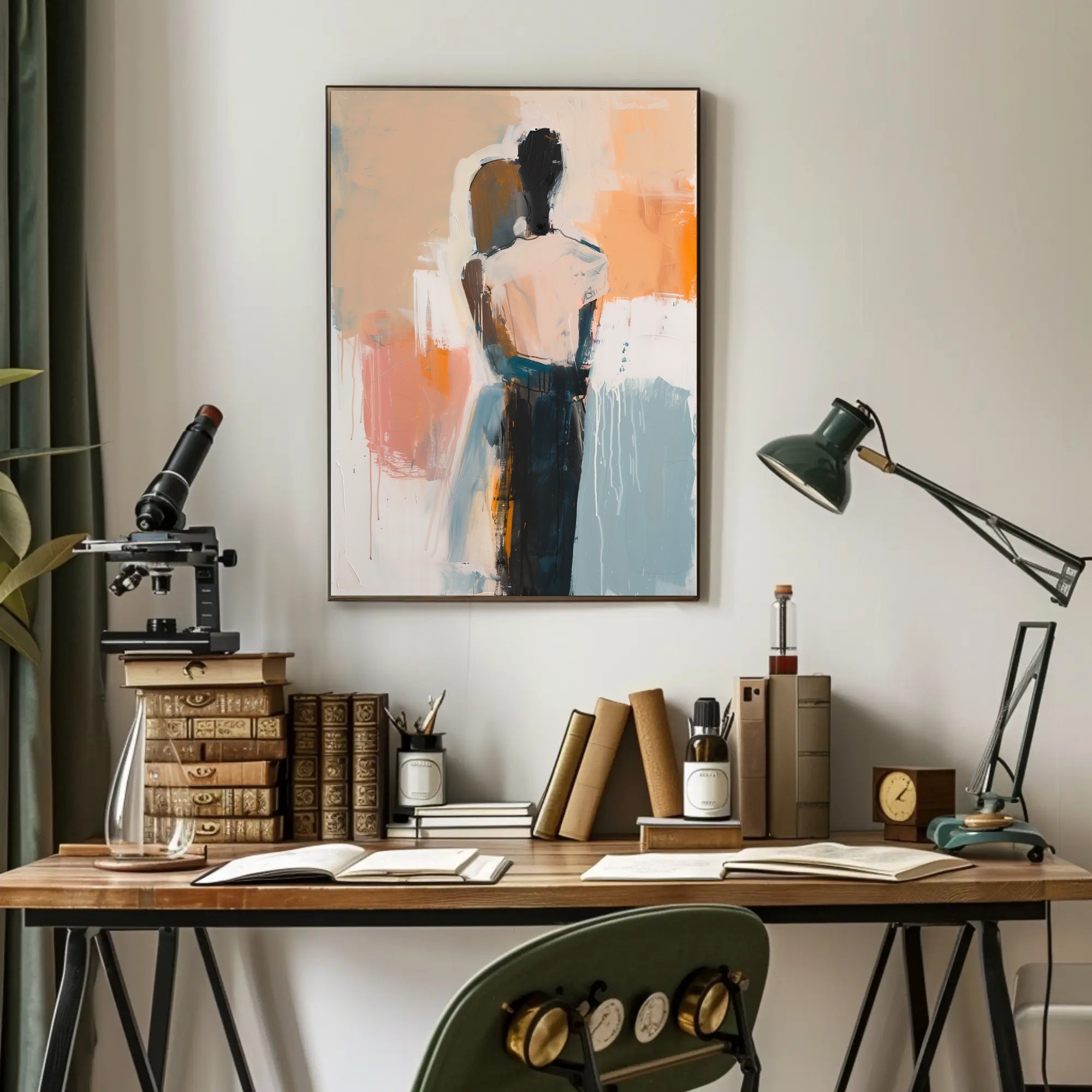 Embracing Figures in Fluid Motion Abstract or Artistic Poster PosterGoat