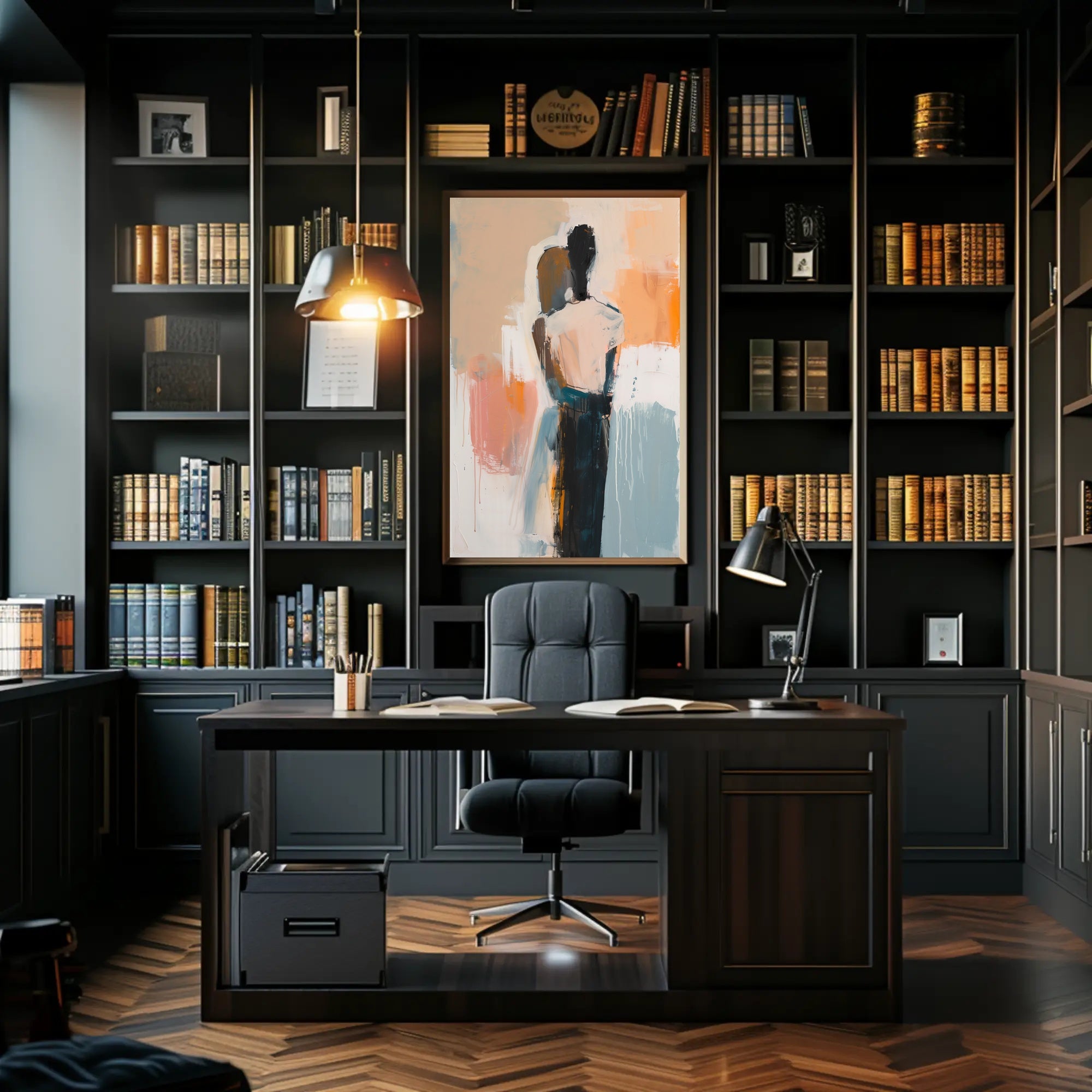 Embracing Figures in Fluid Motion Abstract or Artistic Poster PosterGoat