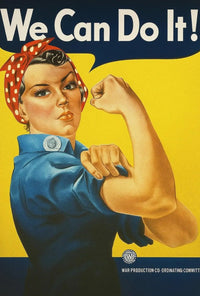 Empowering Rosie the Riveter WWII Propaganda Poster PosterGoat