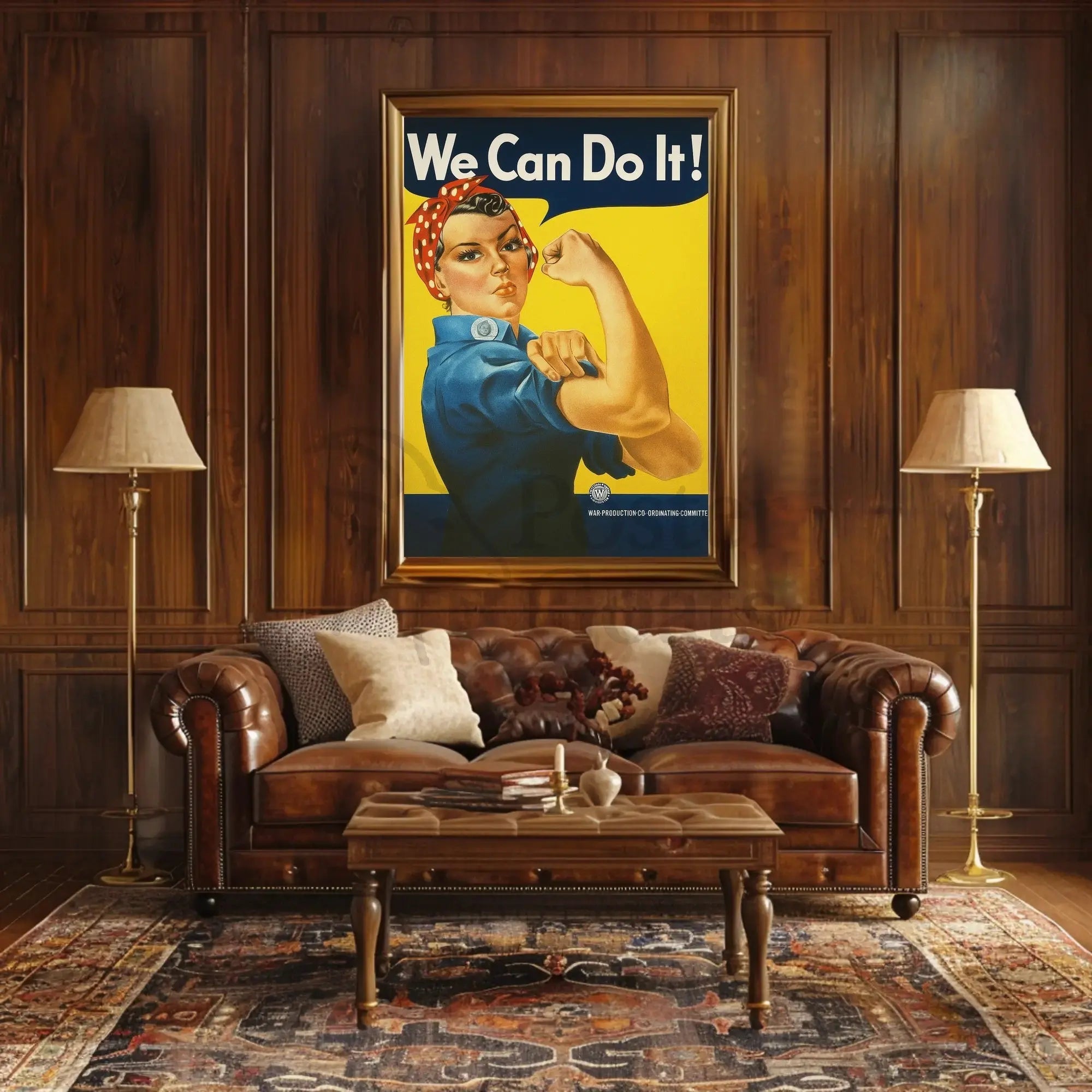 Empowering Rosie the Riveter WWII Propaganda Poster PosterGoat