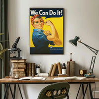 Empowering Rosie the Riveter WWII Propaganda Poster PosterGoat