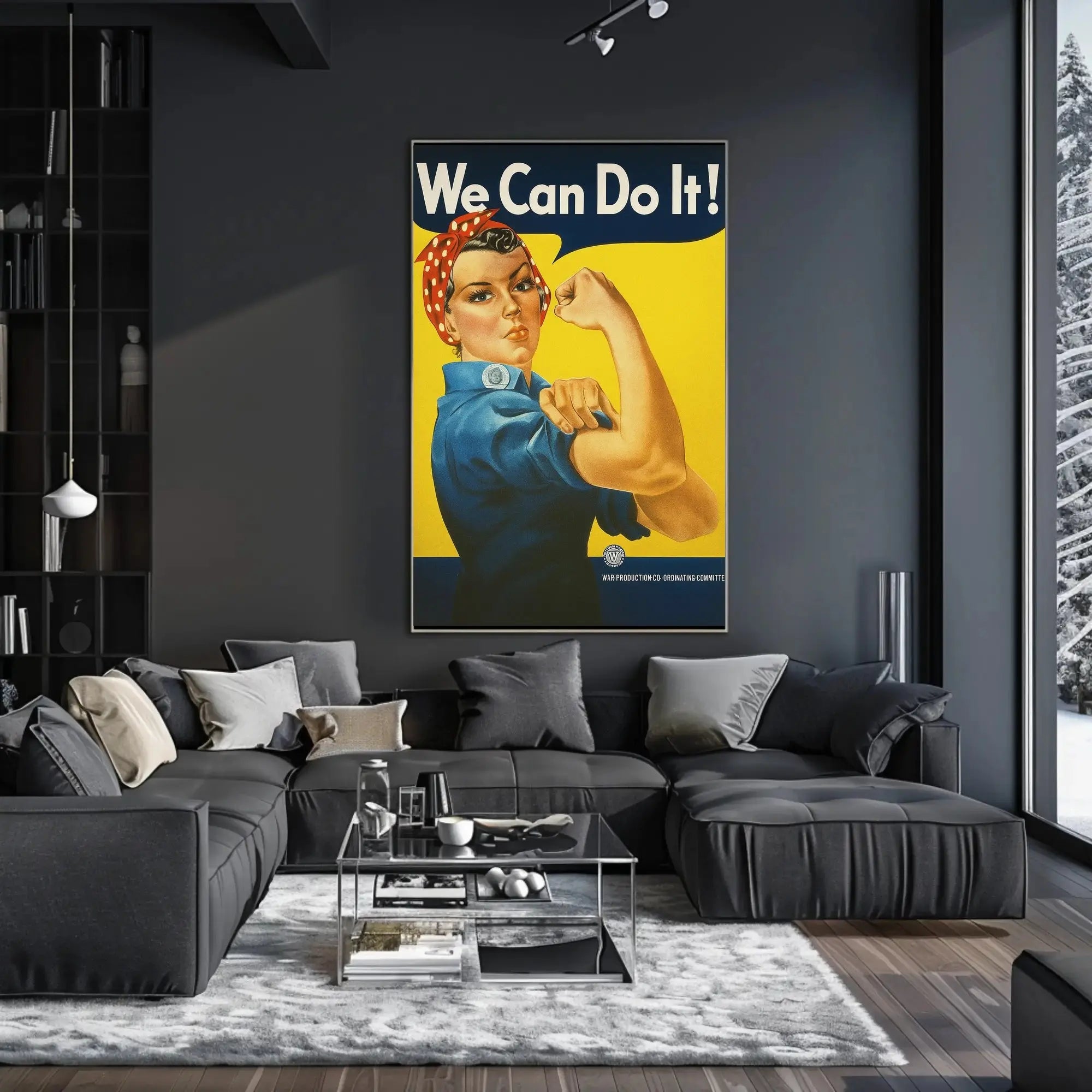 Empowering Rosie the Riveter WWII Propaganda Poster PosterGoat