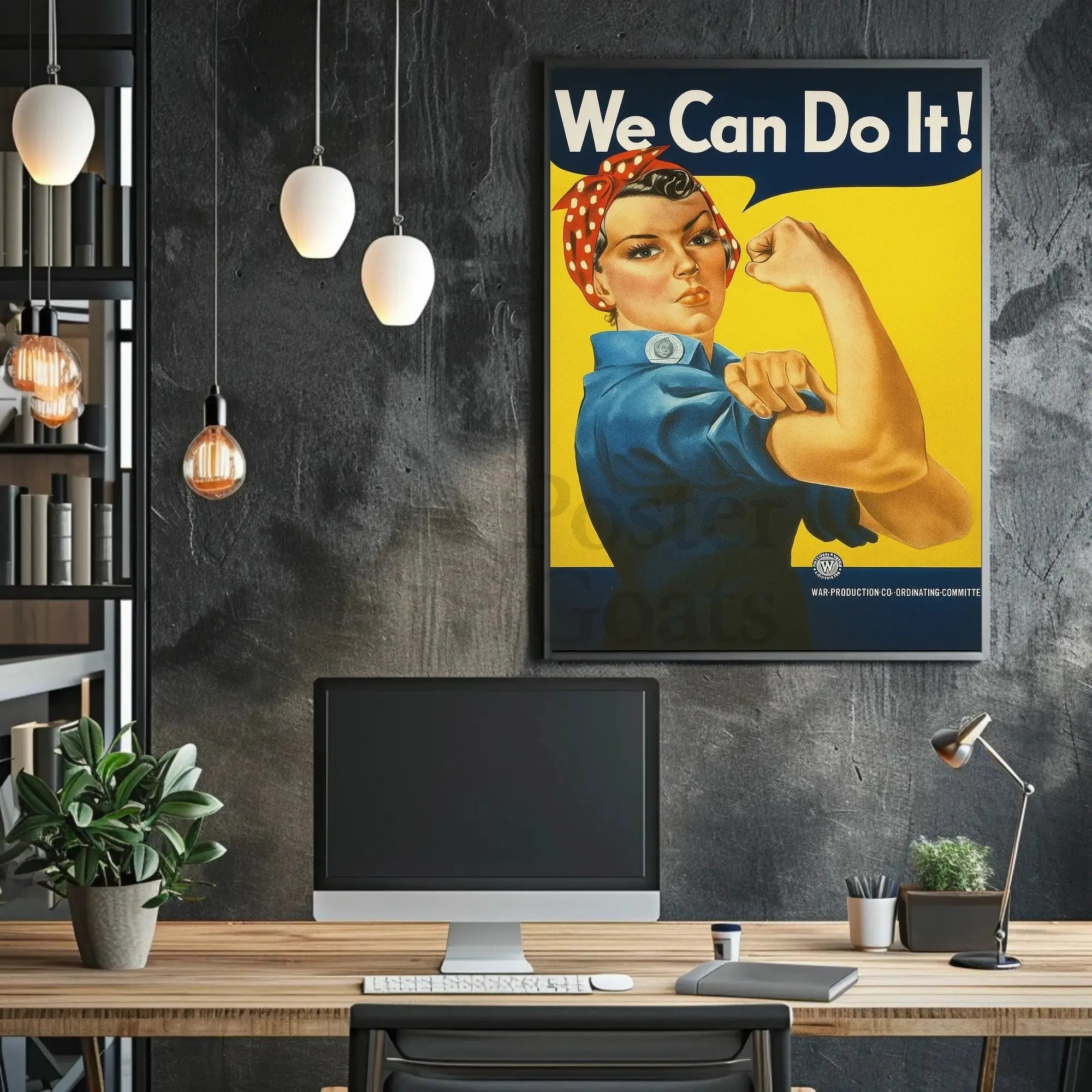 Empowering Rosie the Riveter WWII Propaganda Poster PosterGoat