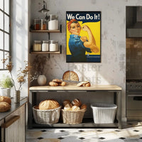 Empowering Rosie the Riveter WWII Propaganda Poster PosterGoat