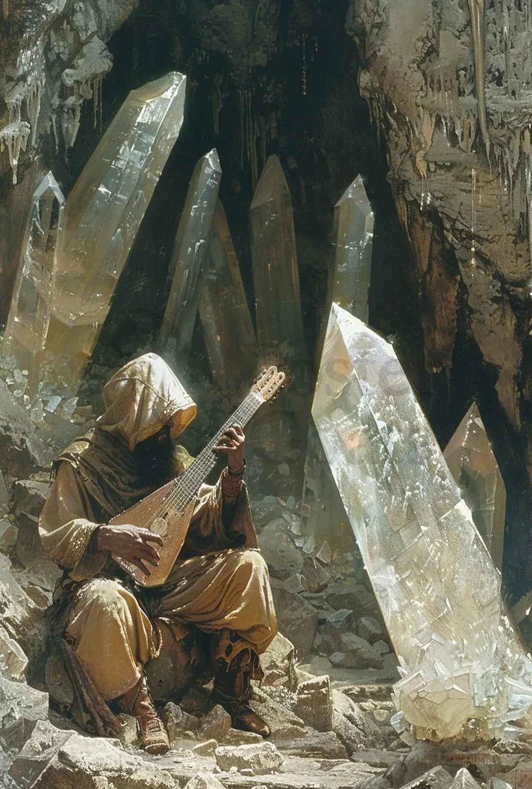 Enchanted Crystal Cave Fantasy Art Poster PosterGoat