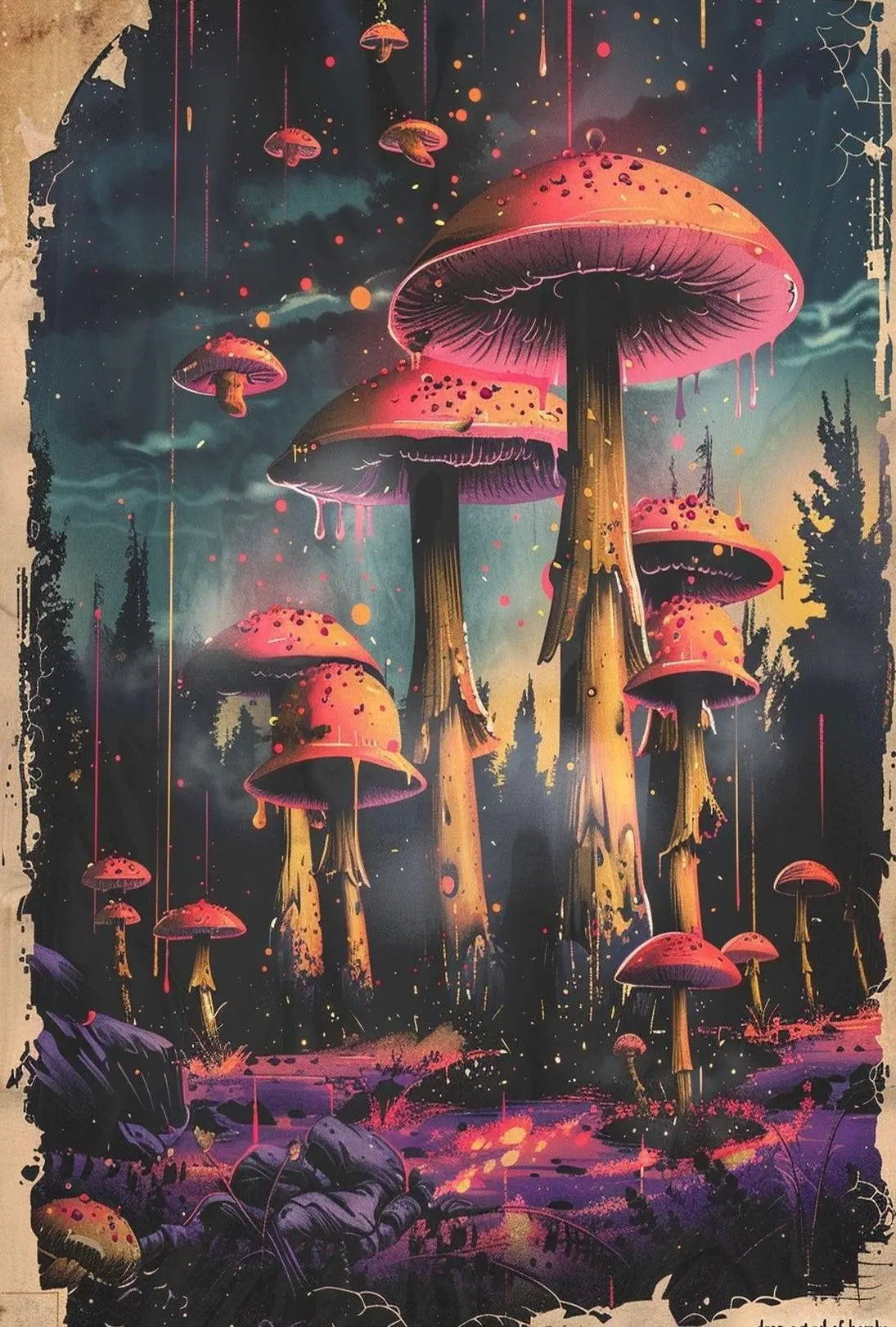Enchanted Forest Psychedelic Design Futuristic Sci-Fi Poster PosterGoat