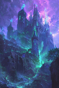 Enchanted Gothic Castle Fantasy Art Print - Abstract Poster PosterGoat
